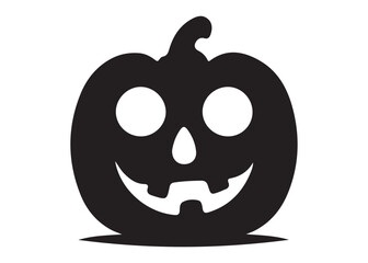 pumpkin with face logo silhouette vector, pumpkin face vector silhouette illustration, jack-o-lantern with pumpkin logo silhouette, pumpkin with funny face logo silhouettes vector on white background.