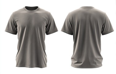 Gray t-shirt mockup, front and back views (2)