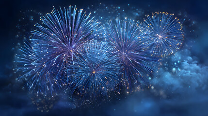 dark fireworks against a Blue with sky background blue copy space, a banner design. year New concept. celebration 63325106 1