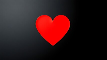 A minimalist red heart on a black background, conveying love and emotion through simple yet powerful design.