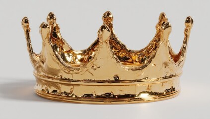 Golden crown, ornate, textured, regal