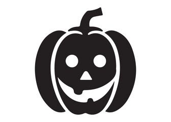 pumpkin with face logo silhouette vector, pumpkin face vector silhouette illustration, jack-o-lantern with pumpkin logo silhouette, pumpkin with funny face logo silhouettes vector on white background.
