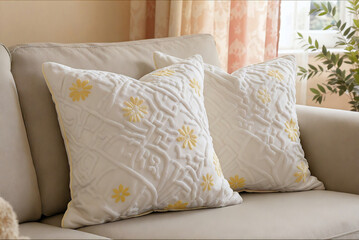 pillows on a bed