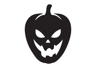 pumpkin with face logo silhouette vector, pumpkin face vector silhouette illustration, jack-o-lantern with pumpkin logo silhouette, pumpkin with funny face logo silhouettes vector on white background.