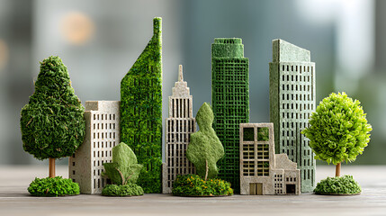 awareness and reporting and nature for concept with green elements ESG business buildings. Corporate text. 61166021 1