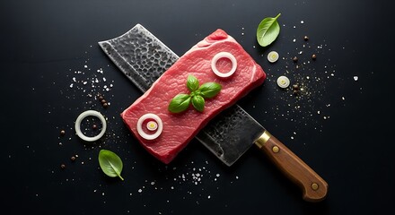Raw Steak Ready for Cooking.