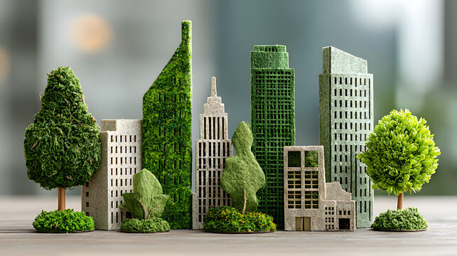 awareness and reporting and nature for concept with green elements ESG business buildings. Corporate text. 61166021 1