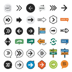 set icon vector arrow graphic - editable icon