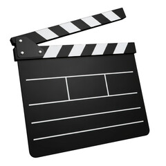 Fototapeta premium Movie clapper board film industry isolated on transparent background