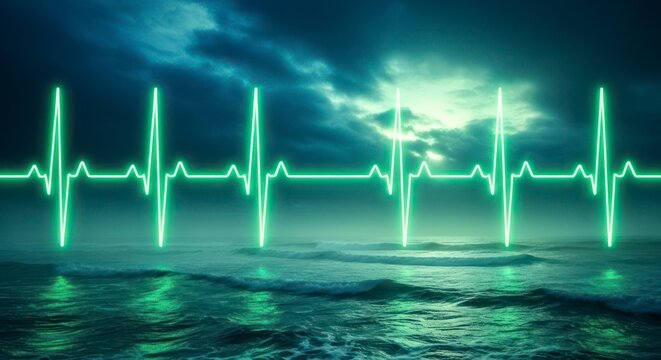 Heartbeat Over Ocean