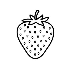 Line Art Strawberry Icon Simple Fresh and Clean Vector Illustration