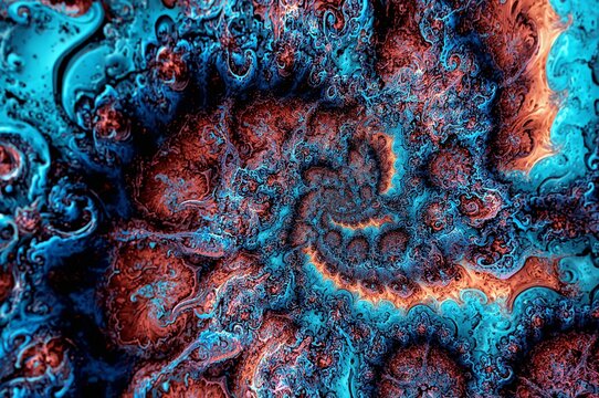 Macro Shot of a Colorful and Intricate Mandelbrot Set Fractal