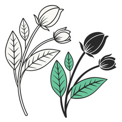 Hand drawn flat design simple flower outline
