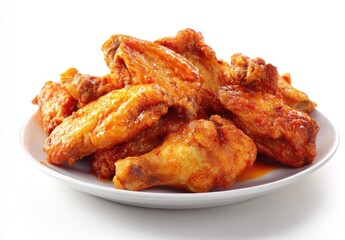 Plate of crispy, seasoned chicken wings
