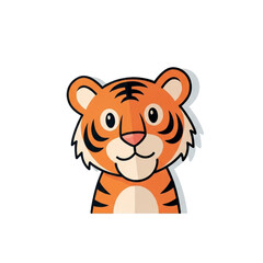 Cute cartoon tiger face illustration 1.