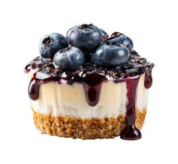 Delicious cheesecake cup with blueberries bakery food dessert delight isolated on transparent background, png