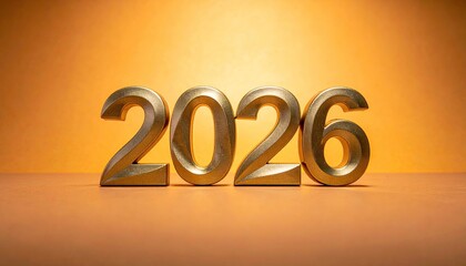 Gold lettering "2026" on a gold background 