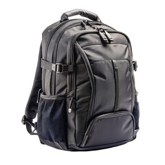 Naklejka premium black backpack isolated on white