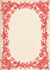 A red ink vintage ornate border