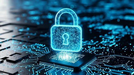 Computer security concept with electronic circuit board and digital technology design - Powered by Adobe