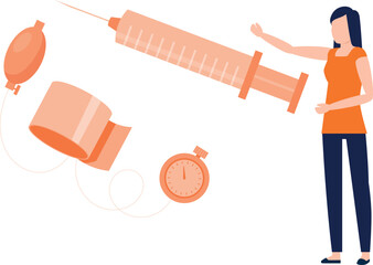 Girl doing diabetes treatment