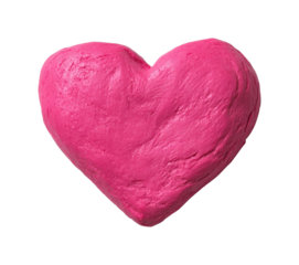 Creative heart-shaped play-dough crafting activity at home colorful fun environment isolated on transparent background, png