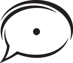 Vector art of speech bubble with a dot in the center, , representing communication, dialogue, thought, and information