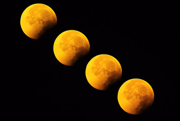 満月と皆既月食(2025.9.8撮影)