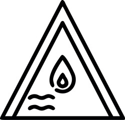 Vector art of warning sign of water reactive substance