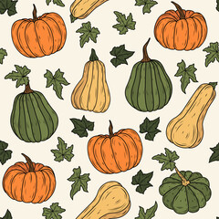 Seamless Pumpkin Pattern — Autumn Harvest Repeat
