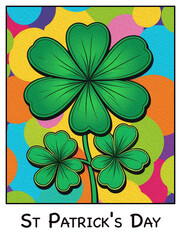 St Patrick's Day oil paint illustration. Abstract pattern for printing on wall decorations, wallpapers, covers, leaflets