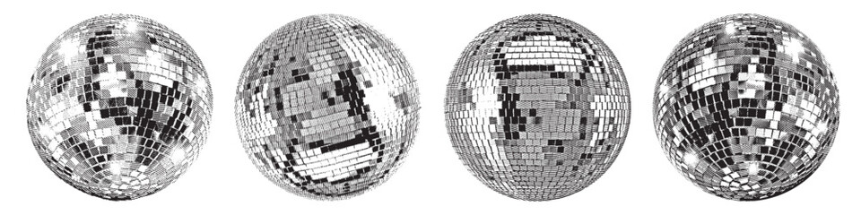 Disco Ball Isolated vector. Disco Ball Bundle. Mirrorball Bundle.