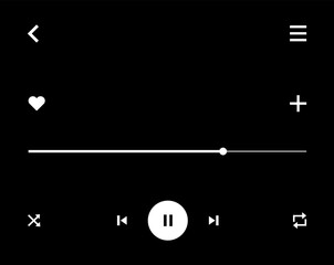 icon media music player. Player Interface Icons . Modern Vector Design for Mobile Apps . Multimedia UI navigation buttons
