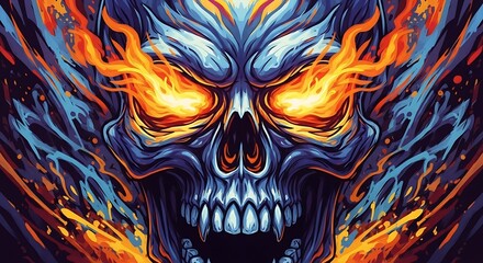 Fiery Skull Graphic Design.