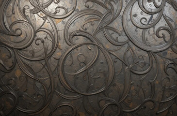 Metal background. Pattern for wallpapers, covers, wall decorations. Oil paint