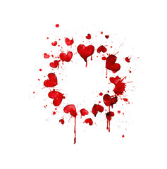 Romantic heart patterns digital whimsical design bright, isolated on transparent background, png