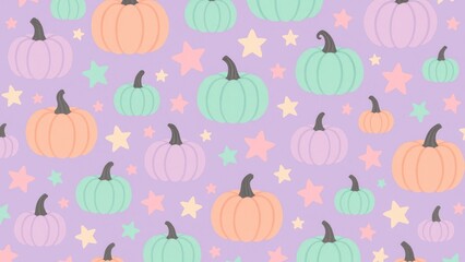 Whimsical pastel pumpkins pattern.