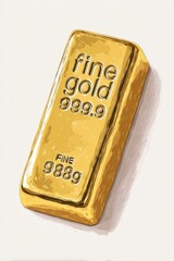 Gold bar, fine, 999.9, 988g