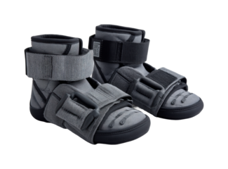 Durable sports recovery shoes for rehabilitation gym footwear, isolated on transparent background, png