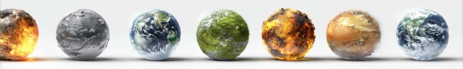 Obraz premium Planetary stages, from fiery to frozen