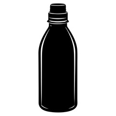 Silhouette Water bottle on white background