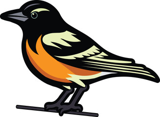 Vibrant Illustration of a Bird Detailed Artwork Featuring Colorful Plumage