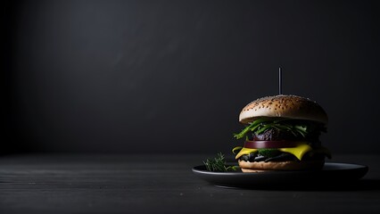 Commercial banner for fast food hamburger