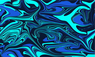 A vibrant blue and cyan liquid marble abstract background. A modern, fluid swirling paint texture for trendy backdrops, wallpapers, and branding. Fully editable vector illustration (EPS).