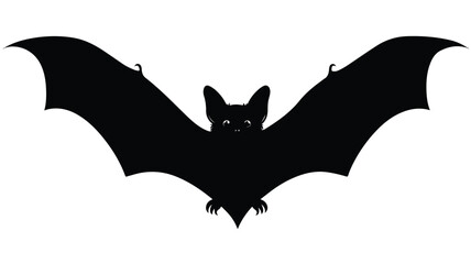 Fototapeta premium Cute Bat Halloween Silhouette Vector with Outline for Spooky Designs