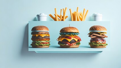 Commercial banner ad for fast food hamburger