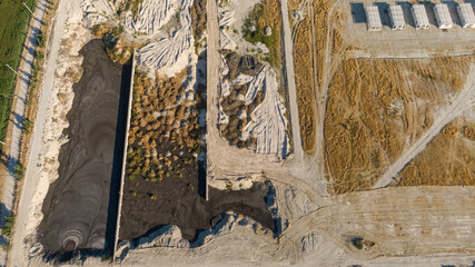 Solid waste collection ponds at a city's wastewater treatment plant.