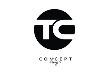 Fototapeta premium TC Creative Negative Space Circle Monogram Logo Design