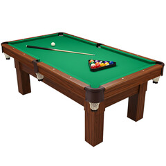 Classic Pool Table Perfect for Game Room or Recreation Area on transparent background