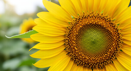Fototapeta premium Bright yellow sunflower close-up